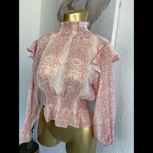 Pretty pink long sleeve blouse